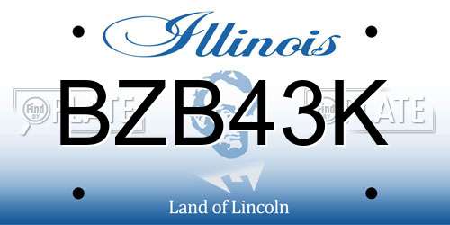BZB43K Illinois License Plate