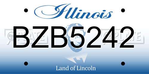 BZB5242 Illinois License Plate