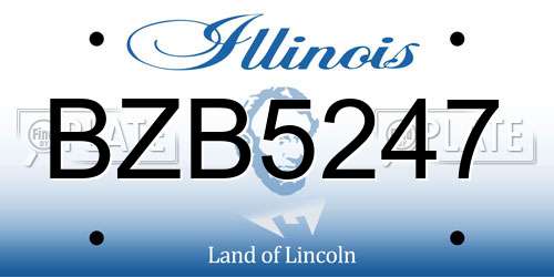 BZB5247 Illinois License Plate