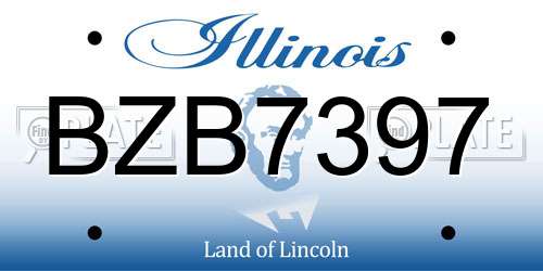 BZB7397 Illinois License Plate
