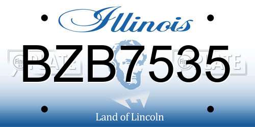 BZB7535 Illinois License Plate