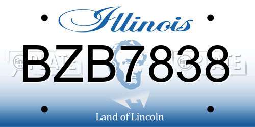 BZB7838 Illinois License Plate
