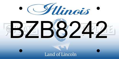 BZB8242 Illinois License Plate