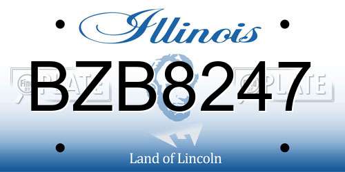 BZB8247 Illinois License Plate