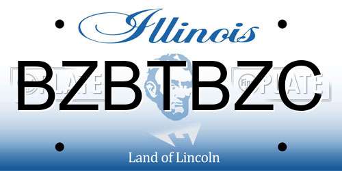 BZBTBZC Illinois License Plate