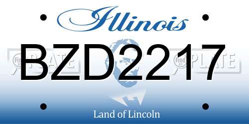 BZD2217 Illinois License Plate