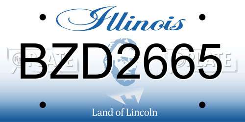 BZD2665 Illinois License Plate
