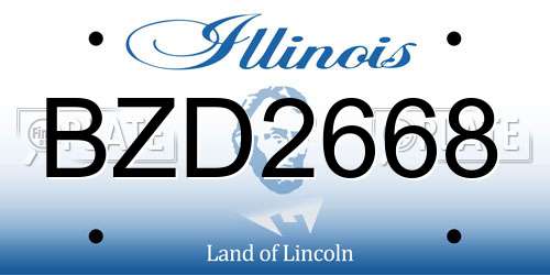 BZD2668 Illinois License Plate