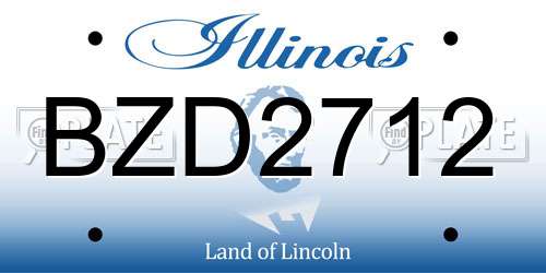 BZD2712 Illinois License Plate
