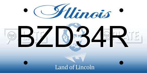 BZD34R Illinois License Plate