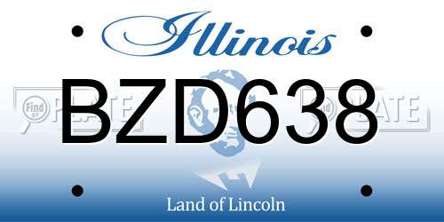 BZD638 Illinois License Plate
