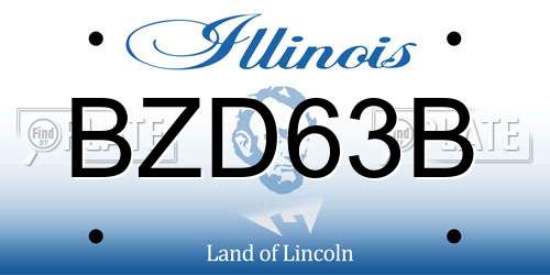 BZD63B Illinois License Plate