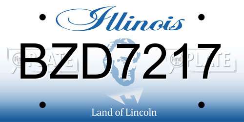 BZD7217 Illinois License Plate