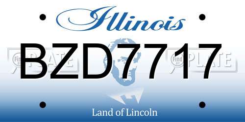 BZD7717 Illinois License Plate