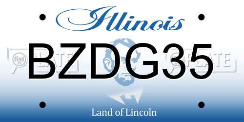 BZDG35 Illinois License Plate
