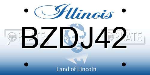 BZDJ42 Illinois License Plate
