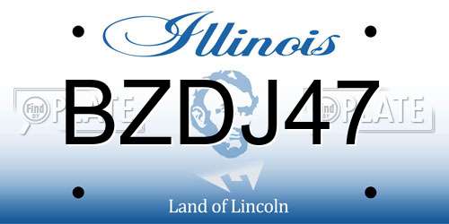 BZDJ47 Illinois License Plate