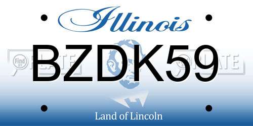 BZDK59 Illinois License Plate