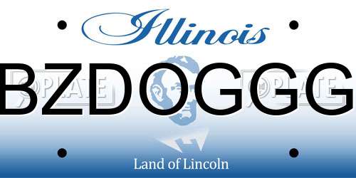 BZDOGGG Illinois License Plate