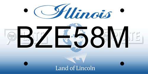 BZE58M Illinois License Plate