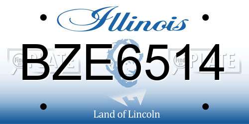 BZE6514 Illinois License Plate