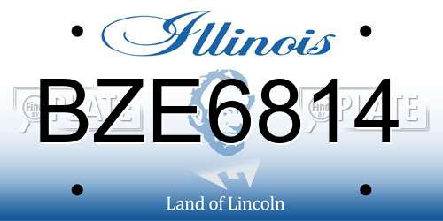 BZE6814 Illinois License Plate