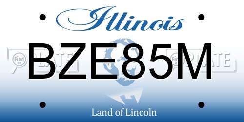 BZE85M Illinois License Plate