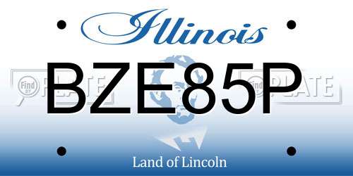 BZE85P Illinois License Plate