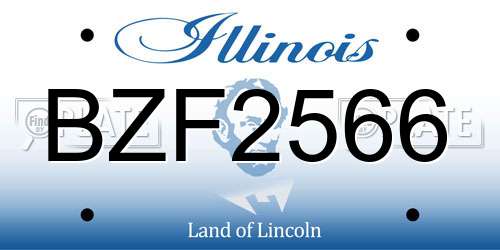 BZF2566 Illinois License Plate