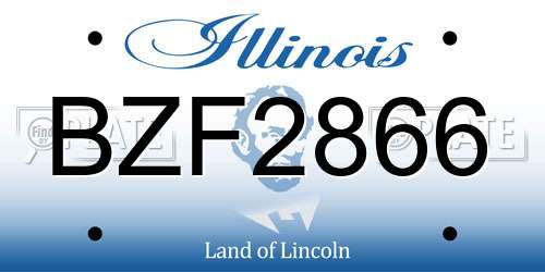 BZF2866 Illinois License Plate