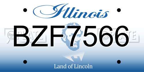 BZF7566 Illinois License Plate