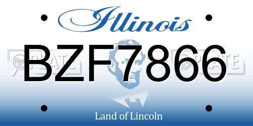 BZF7866 Illinois License Plate