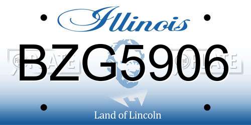 BZG5906 Illinois License Plate