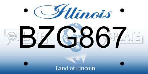 BZG867 Illinois License Plate