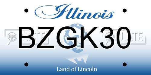 BZGK30 Illinois License Plate