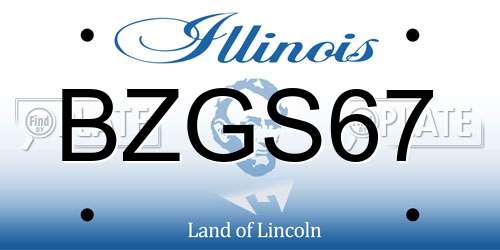 BZGS67 Illinois License Plate