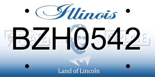 BZH0542 Illinois License Plate