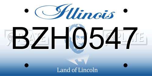 BZH0547 Illinois License Plate