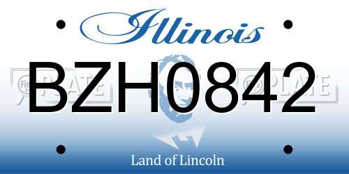 BZH0842 Illinois License Plate