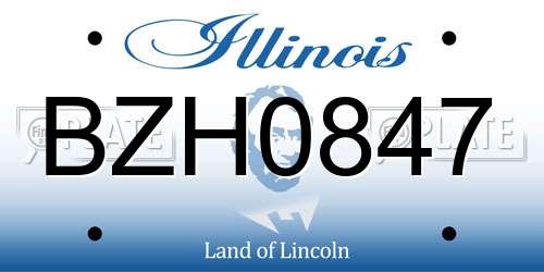BZH0847 Illinois License Plate