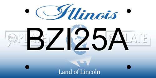 BZI25A Illinois License Plate