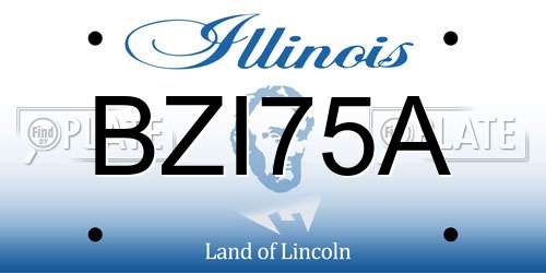 BZI75A Illinois License Plate