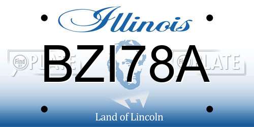 BZI78A Illinois License Plate