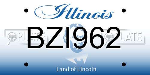 BZI962 Illinois License Plate
