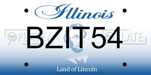 BZIT54 Illinois License Plate