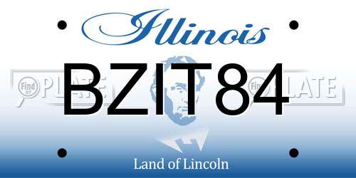 BZIT84 Illinois License Plate