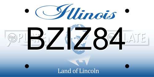 BZIZ84 Illinois License Plate
