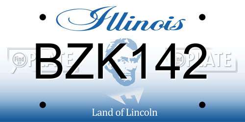 BZK142 Illinois License Plate