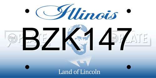 BZK147 Illinois License Plate