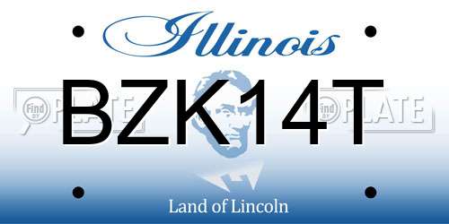 BZK14T Illinois License Plate